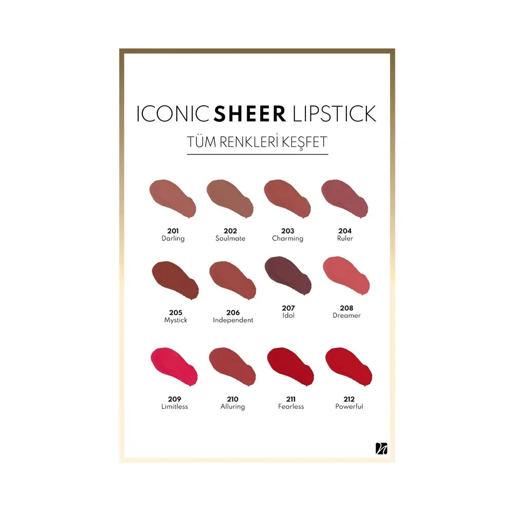 Note Iconic Sheer Lipstick - 210 Alluring 4g by Beauty Care Bag