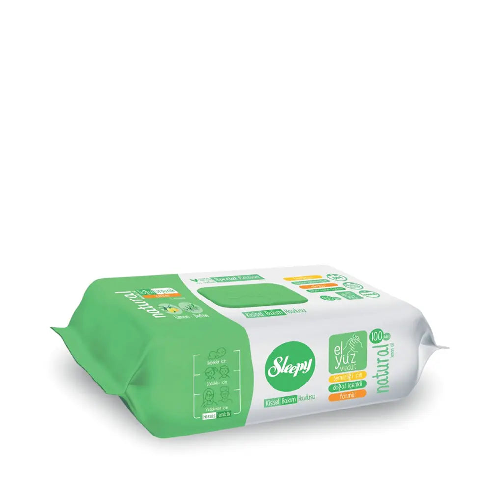 Sleepy Natural Personal Care Wipes for Gentle Cleansing 100 Count by Beauty Care Bag