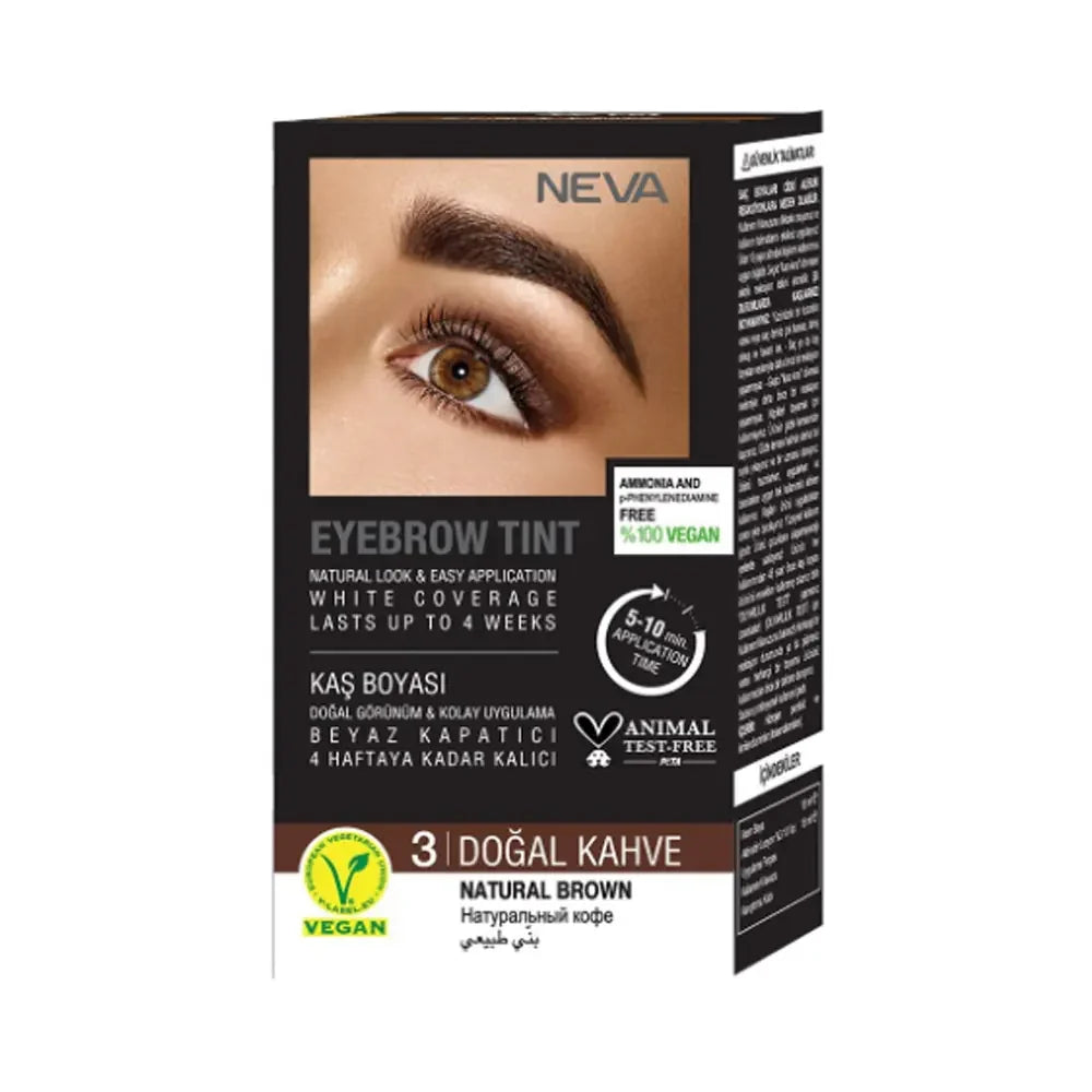 Neva Eyebrow Dye in 3 Natural Brown for Defined Brows by Beauty Care Bag