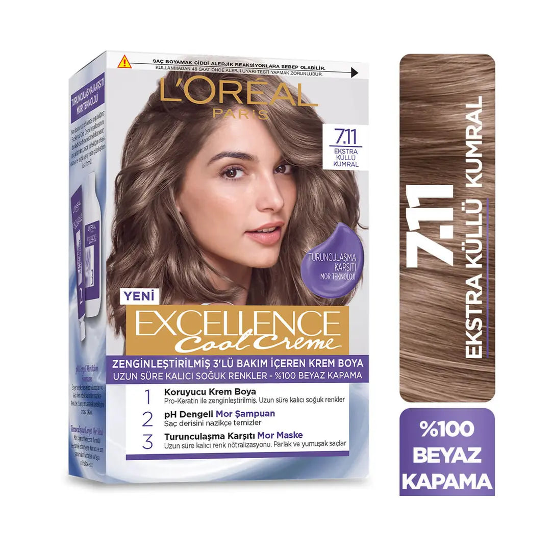 L'Oreal Paris Excellence Cool Creme 7.11 Ashy Light Brown by Beauty Care Bag