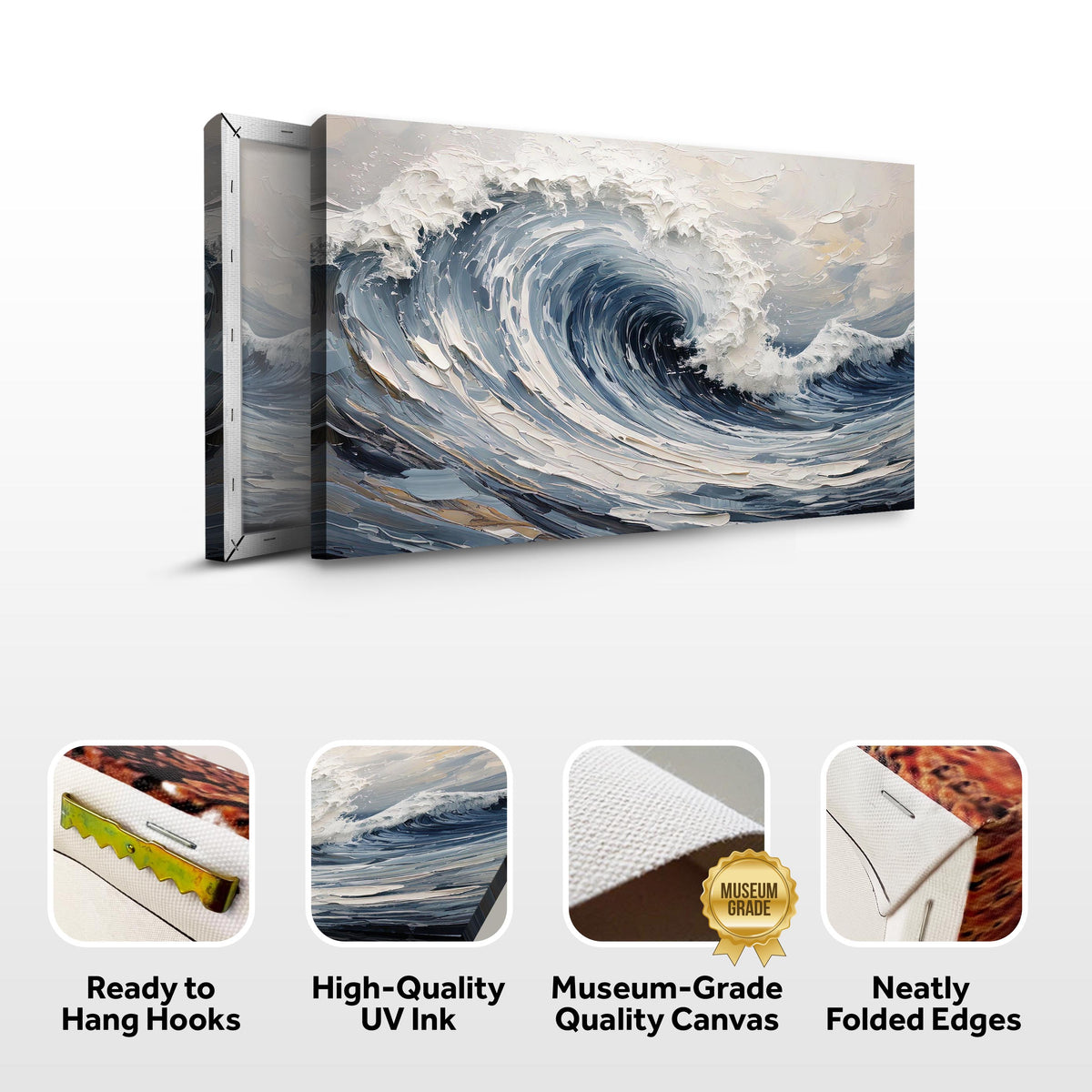 Modern Ocean Wave Wall Art by Tailored Canvases