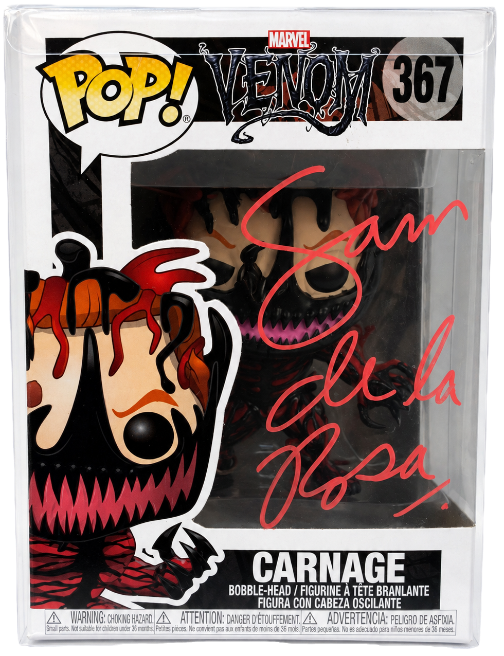 Funko Pop: Marvel -Spiderman Carnage#367 Sam De La Rosa Autographed w/COA by Balec Group