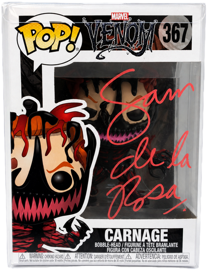 Funko Pop: Marvel -Spiderman Carnage#367 Sam De La Rosa Autographed w/COA by Balec Group