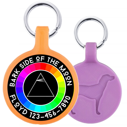 Bark Side of the Moon Pink Floyd Ecoplastic Pet ID Tag- Choose from by Red Bittercress