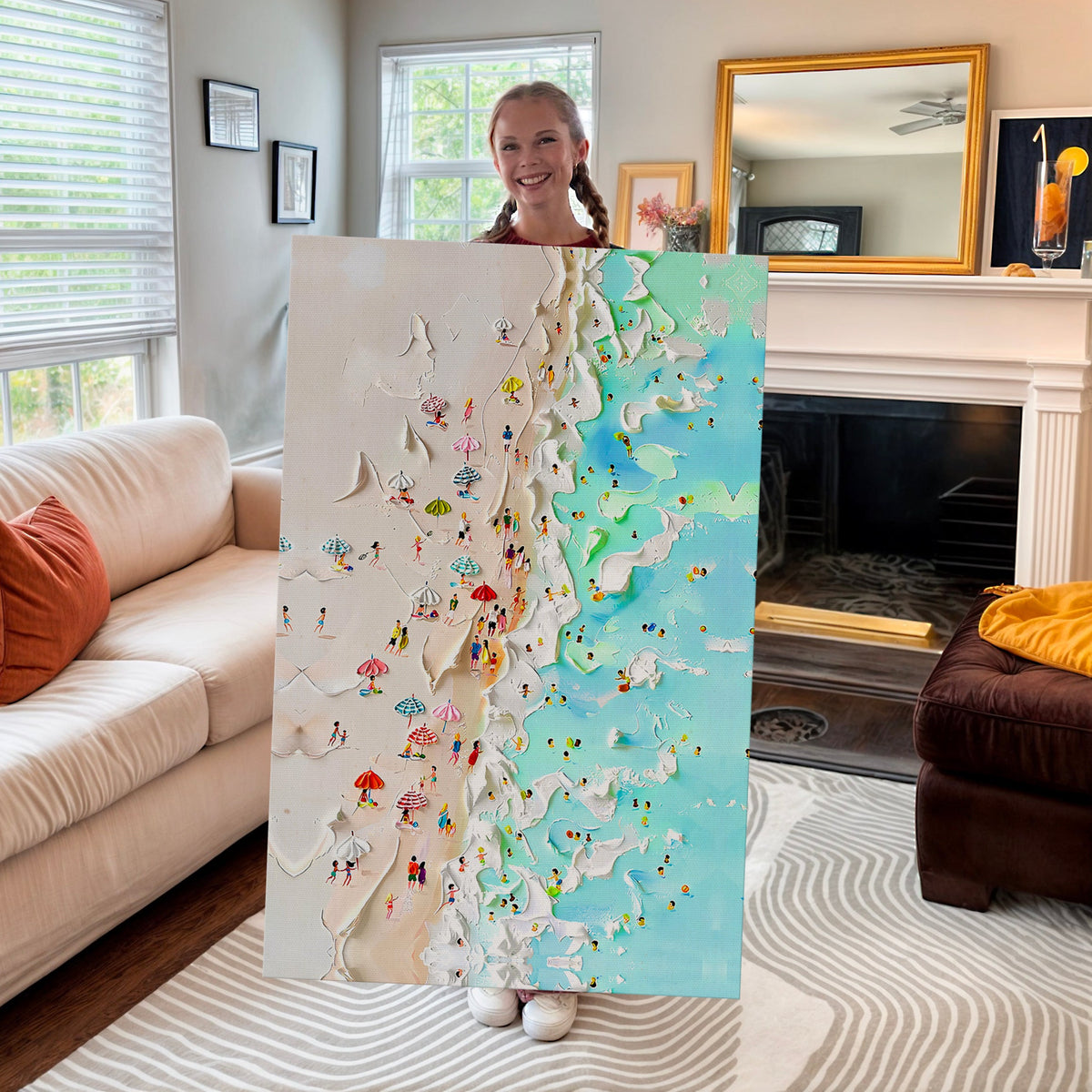 Beachfront Painting Coastal Wall Art by Tailored Canvases