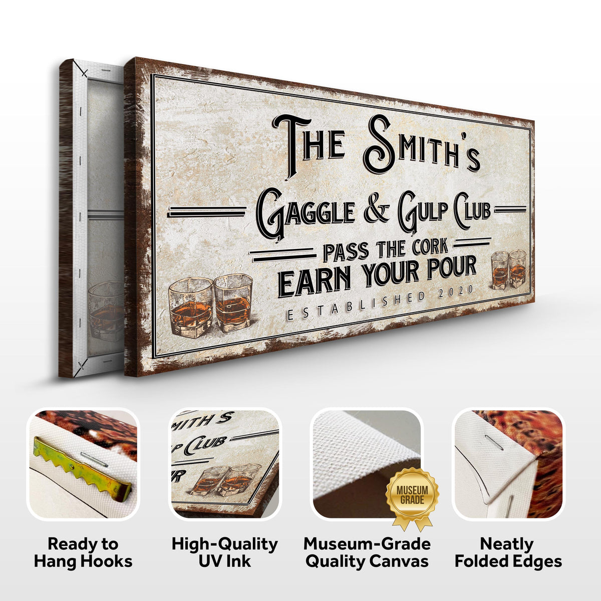 Gaggle & Gulp Club Sign by Tailored Canvases