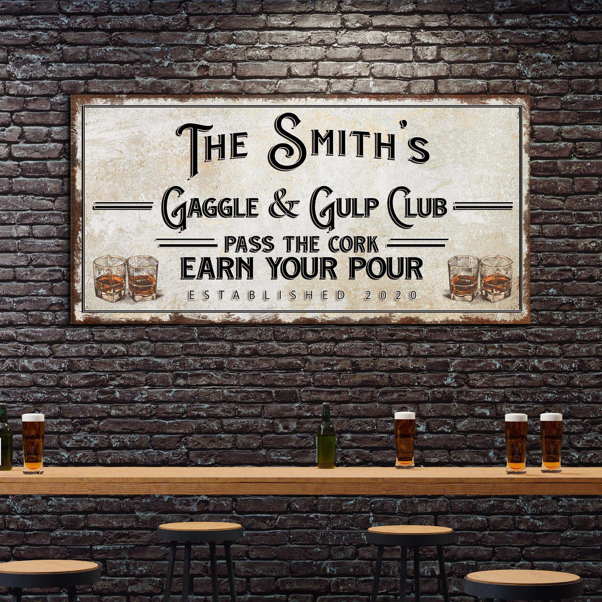 Gaggle & Gulp Club Sign by Tailored Canvases