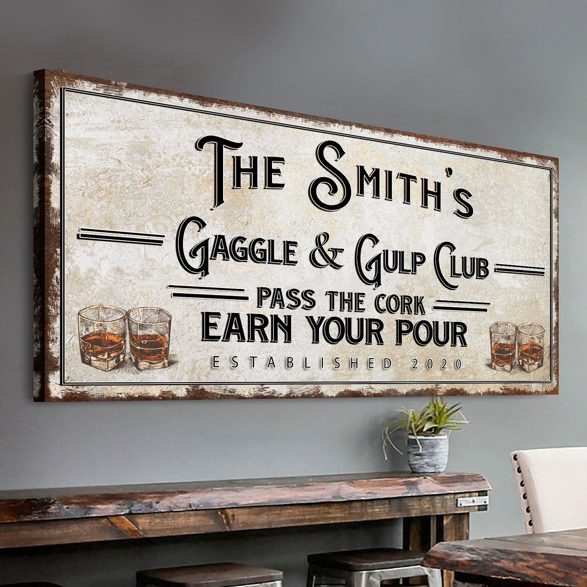 Gaggle & Gulp Club Sign by Tailored Canvases