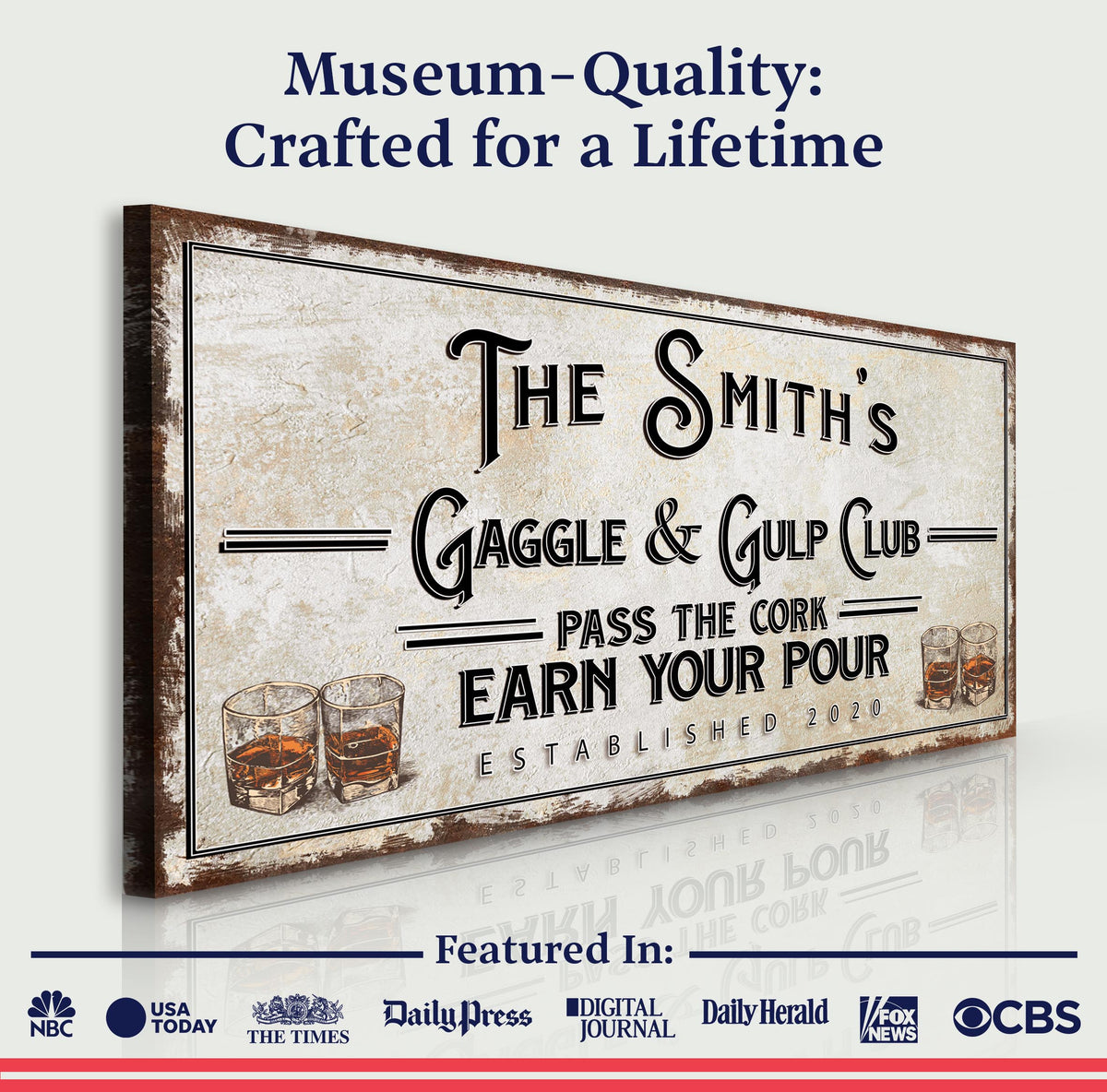 Gaggle & Gulp Club Sign by Tailored Canvases