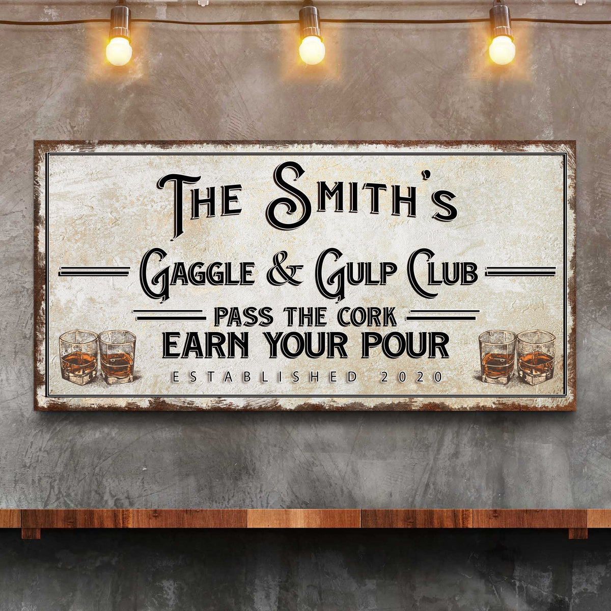 Gaggle & Gulp Club Sign by Tailored Canvases