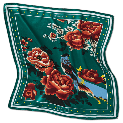 KAILU Imperial Bloom Silk Scarf – Luxury Accessory by KAILU