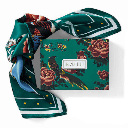 KAILU Imperial Bloom Silk Scarf – Luxury Accessory by KAILU