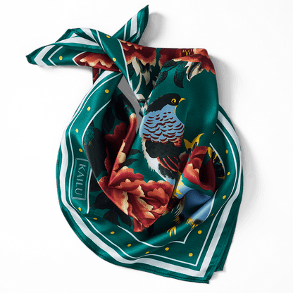 KAILU Imperial Bloom Silk Scarf – Luxury Accessory by KAILU