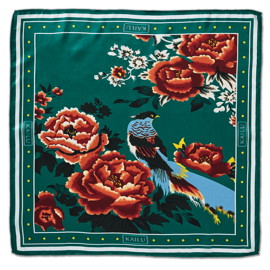 KAILU Imperial Bloom Silk Scarf – Luxury Accessory by KAILU