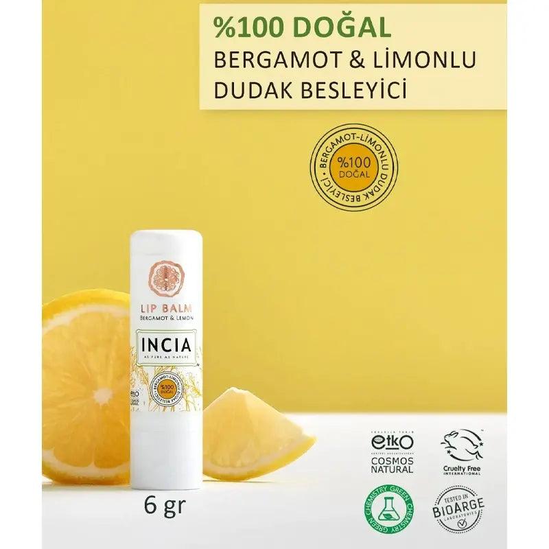 Incia Kids Cheerful Lemon Lip Balm Nourishing Formula 6g by Beauty Care Bag
