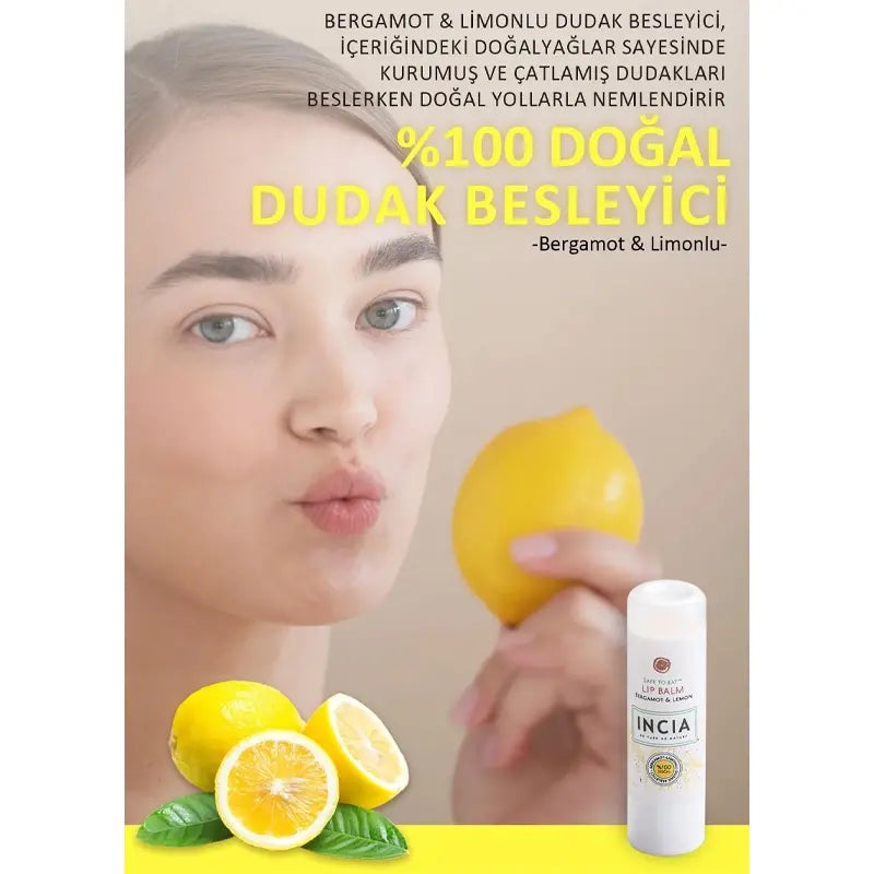 Incia Kids Cheerful Lemon Lip Balm Nourishing Formula 6g by Beauty Care Bag
