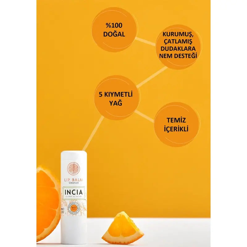 Incia Orange Nourishing Lip Balm with Shea Butter 6g by Beauty Care Bag