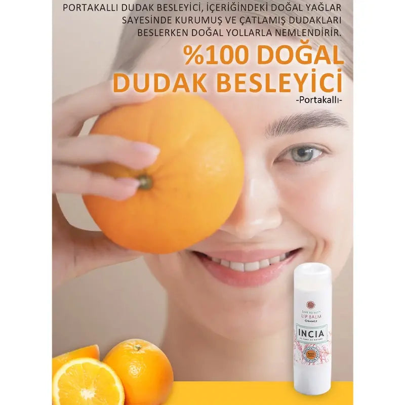 Incia Orange Nourishing Lip Balm with Shea Butter 6g by Beauty Care Bag