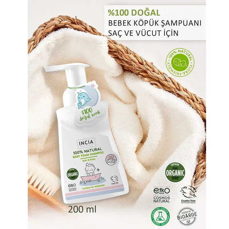 Incia Natural Baby Foam Shampoo for Cradle Cap 200ml by Beauty Care Bag