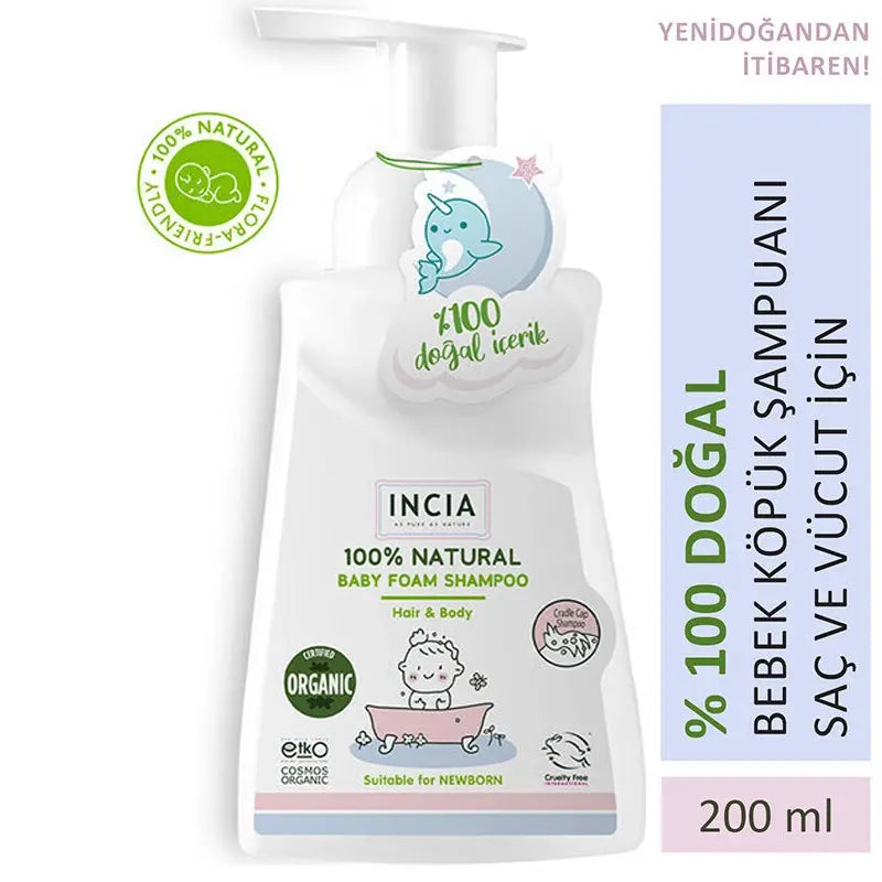 Incia Natural Baby Foam Shampoo for Cradle Cap 200ml by Beauty Care Bag