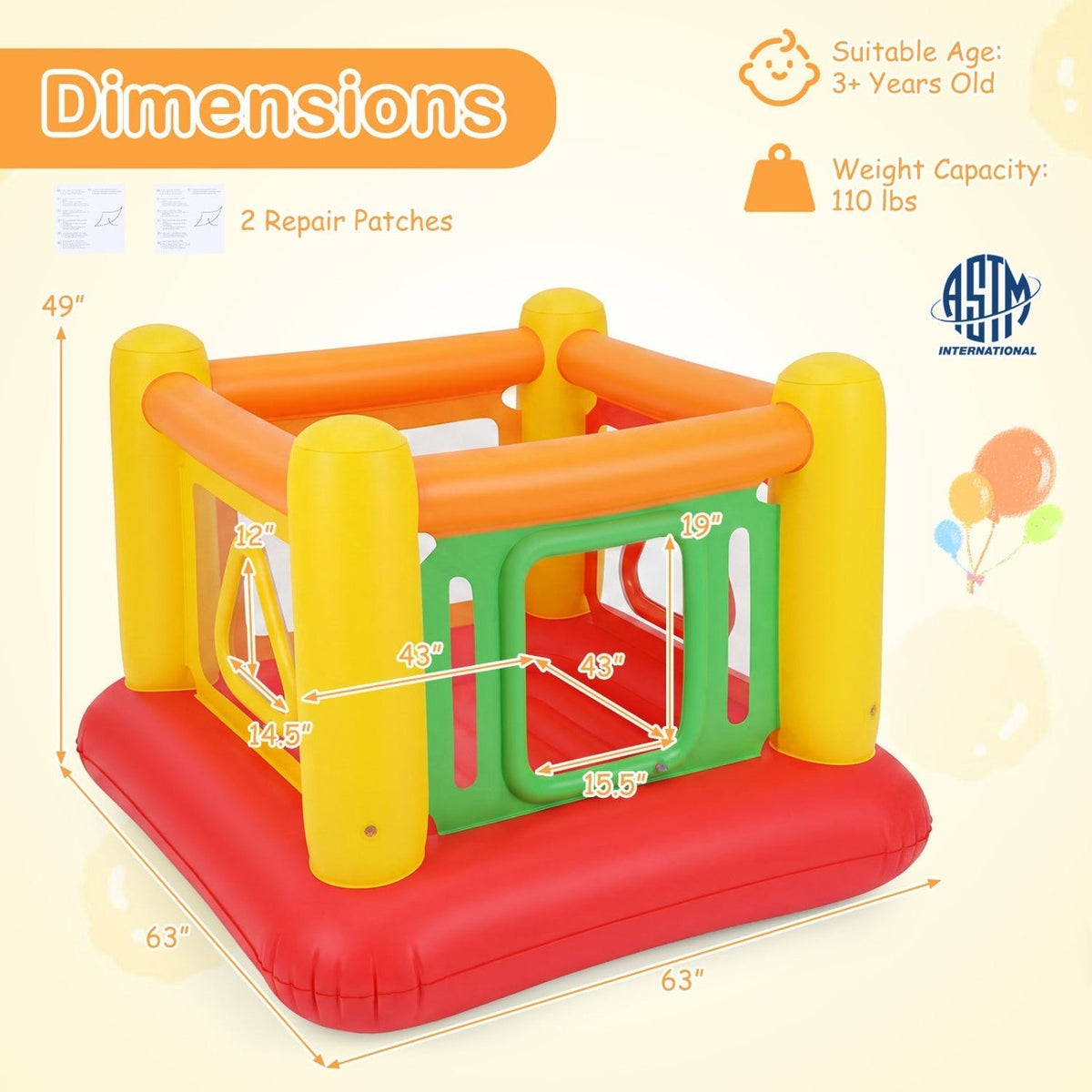 Inflatable Bounce House for Kids with Transparent Side WallsBounce HouseTorqelo.com