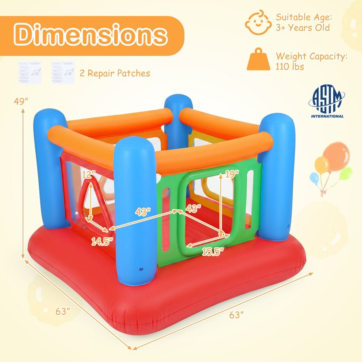 Inflatable Bounce House for Kids with Transparent Side WallsBounce HouseTorqelo.com