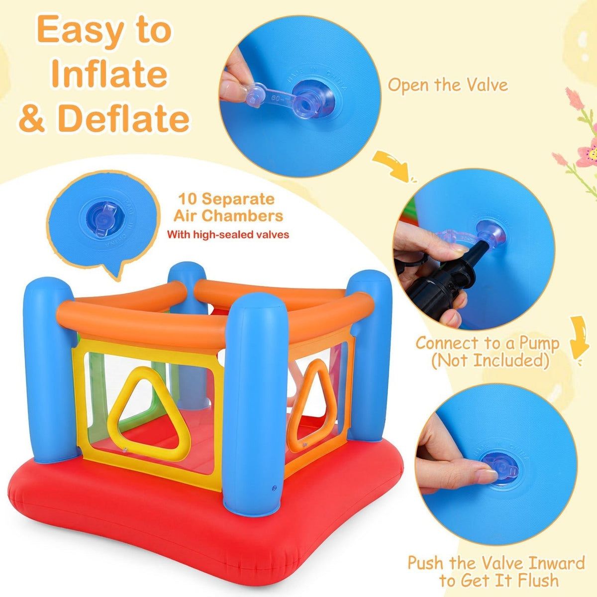 Inflatable Bounce House for Kids with Transparent Side WallsBounce HouseTorqelo.com