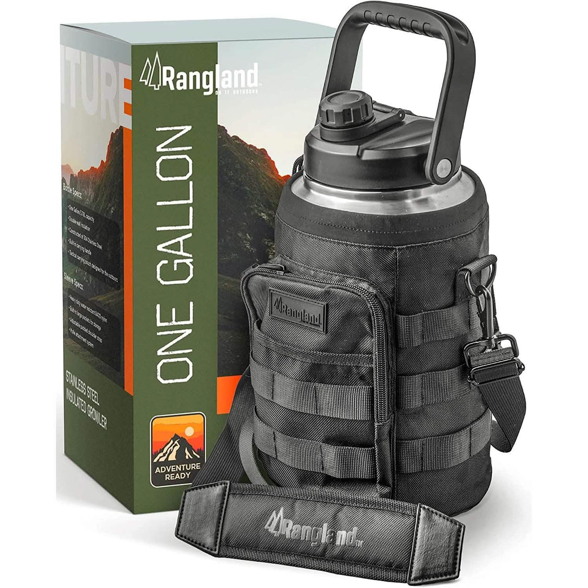 Insulated 1 Gallon Stainless Steel Wide Mouth Growler with Tactical Carrying Bag by EasyOptionXY