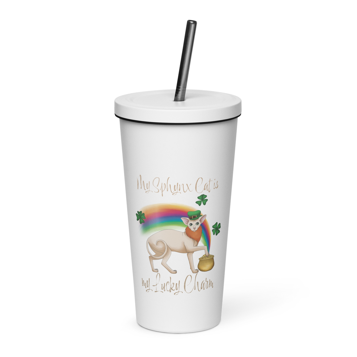 "MY SPHYNX CAT IS MY LUCKY CHARM" - TUMBLER by ReNewedPet