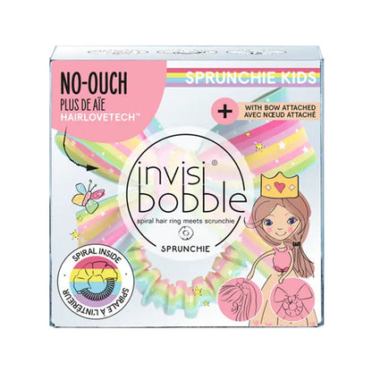 Invisibobble Slim Sprunchie Rainbows Hair Tie with Bow by Beauty Care Bag