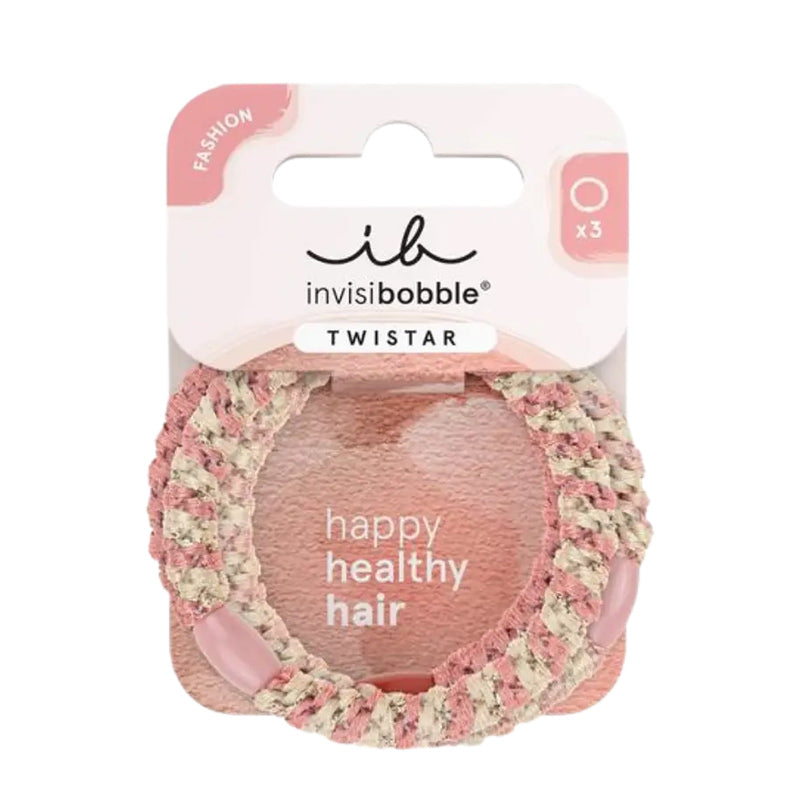 Invisibobble Twistar Blush Braids Hair Ties 3-Pack by Beauty Care Bag