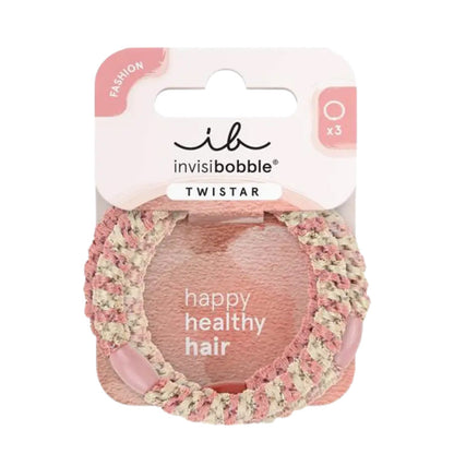 Invisibobble Twistar Blush Braids Hair Ties 3-Pack by Beauty Care Bag
