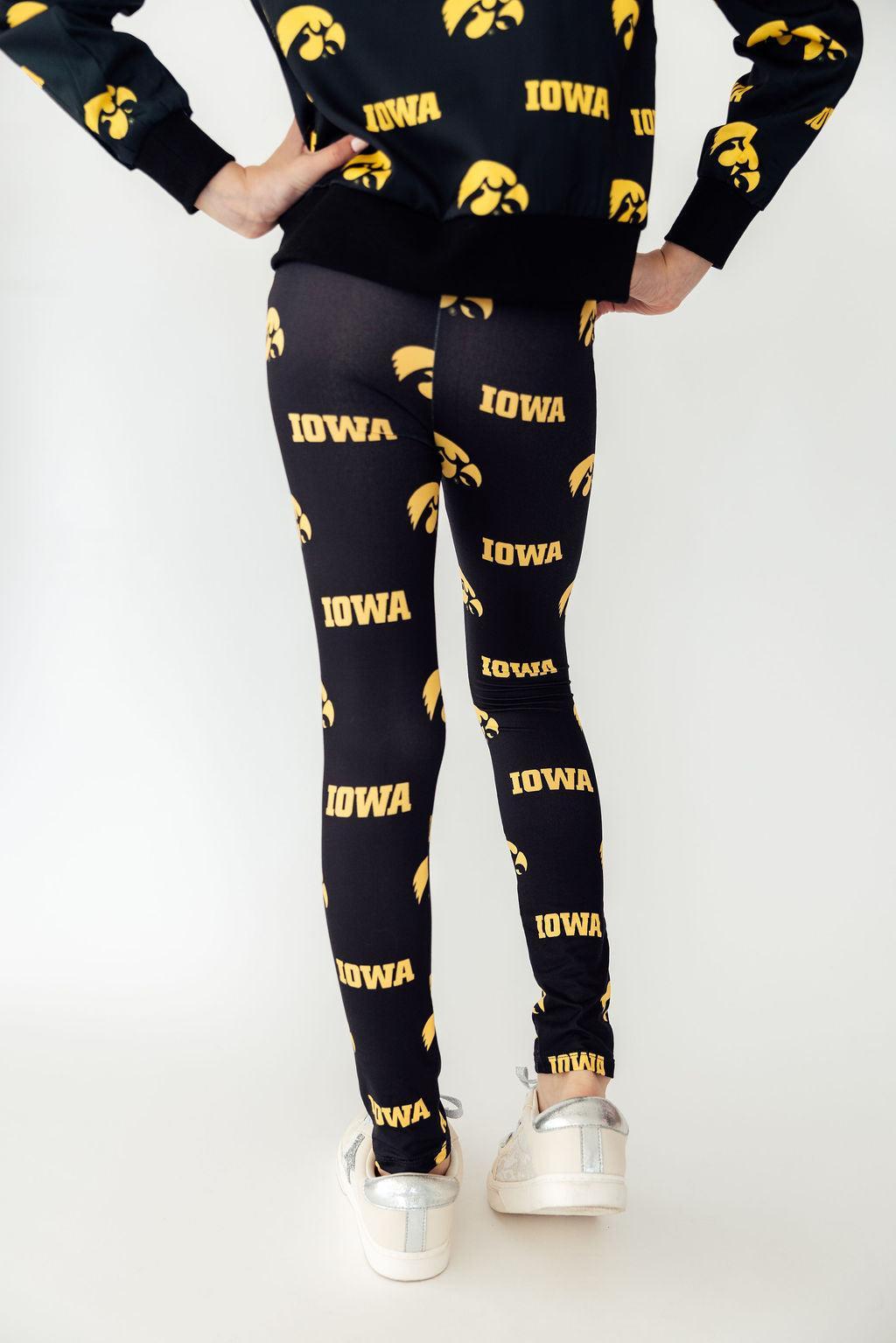Iowa Black Tigerhawk LeggingsLeggingsTorqelo.com