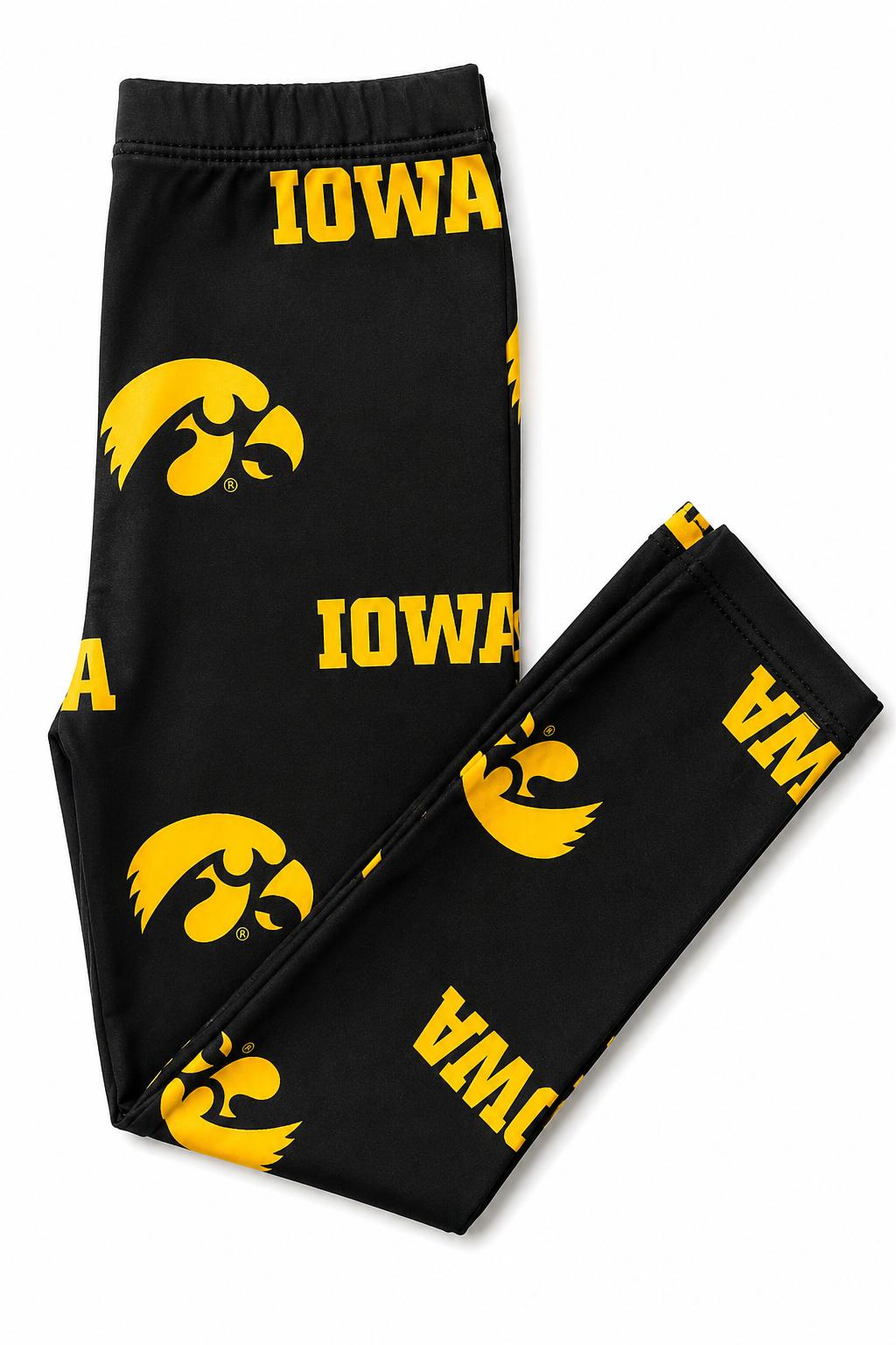Iowa Black Tigerhawk LeggingsLeggingsTorqelo.com