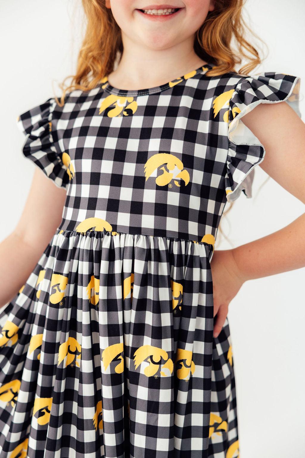 Iowa Plaid Tigerhawk Flutter Twirl DressTwirl Dress - FlutterTorqelo.com