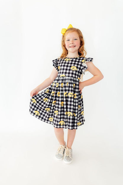 Iowa Plaid Tigerhawk Flutter Twirl DressTwirl Dress - FlutterTorqelo.com