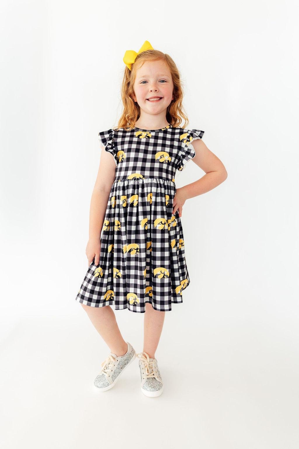 Iowa Plaid Tigerhawk Flutter Twirl DressTwirl Dress - FlutterTorqelo.com