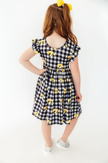 Iowa Plaid Tigerhawk Flutter Twirl DressTwirl Dress - FlutterTorqelo.com