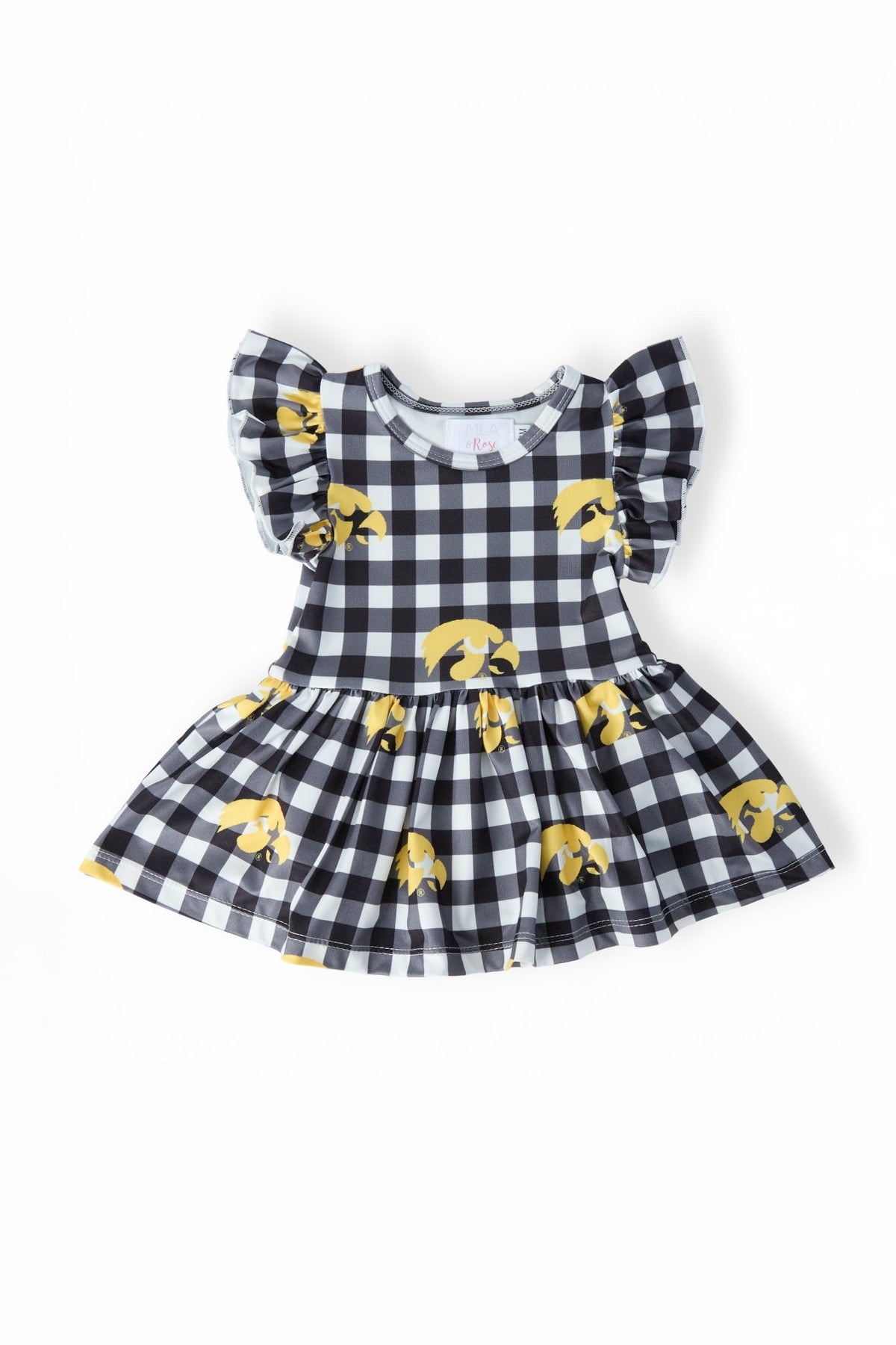 Iowa Plaid Tigerhawk S/S Flutter Twirl BodysuitTwirl Bodysuit - S/S FlutterTorqelo.com