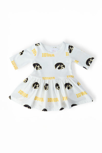 Iowa White Tigerhawk 3/4 Sleeve Twirl BodysuitTwirl Bodysuit - 3/4 SleeveTorqelo.com
