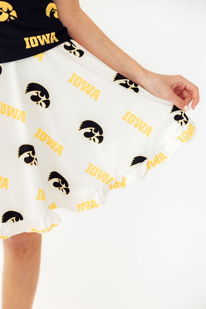 Iowa White Tigerhawk Twirl SkortTwirl Skort - RuffleTorqelo.com