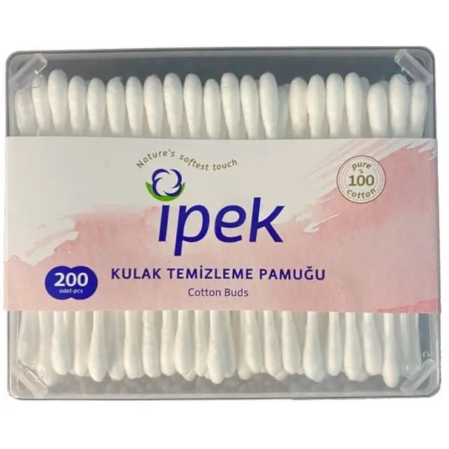 Ipek Pamuk Pure Cotton Swabs for Gentle Care 200 Count by Beauty Care Bag