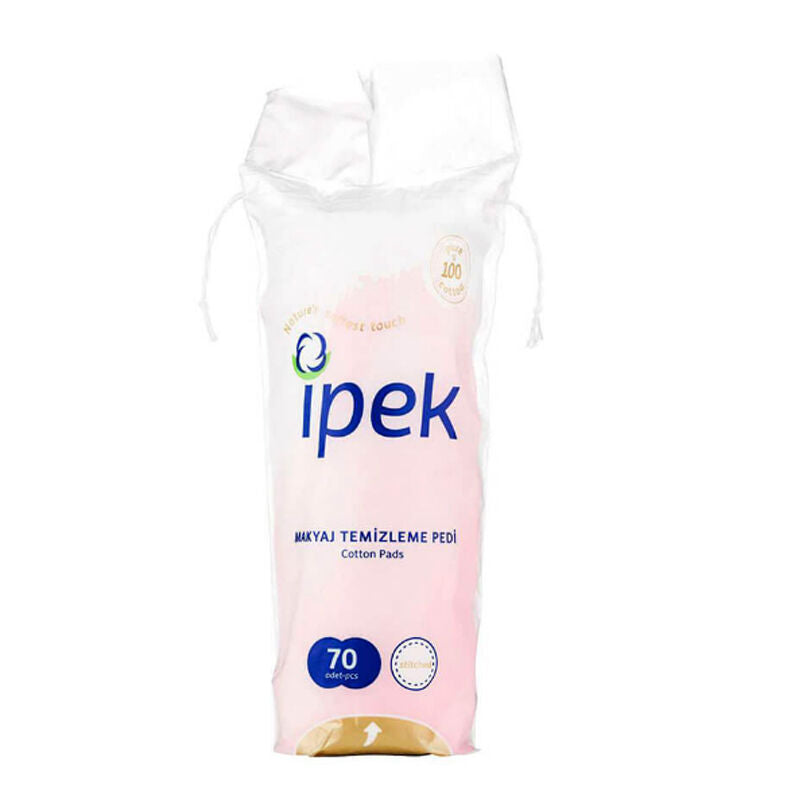 Ipek Makeup Remover Cotton Pads for Gentle Cleansing 70 Count by Beauty Care Bag
