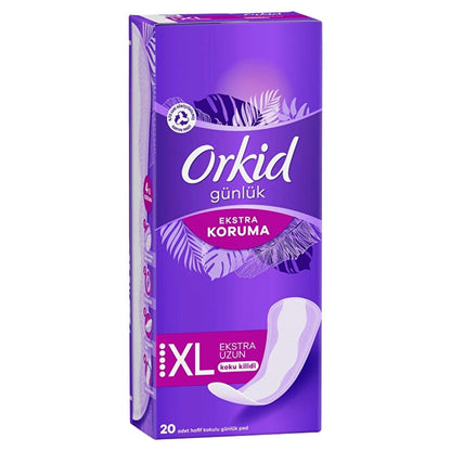 Orkid Extra Protection Extra Long Daily Panty Liners - 20 Count - Ultimate Odor Control, Absorbent, Breathable Feminine Hygiene Pads by Beauty Care Bag