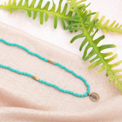 Iraqi Leaf Charm Beaded NecklaceNecklaces - FashionTorqelo.com