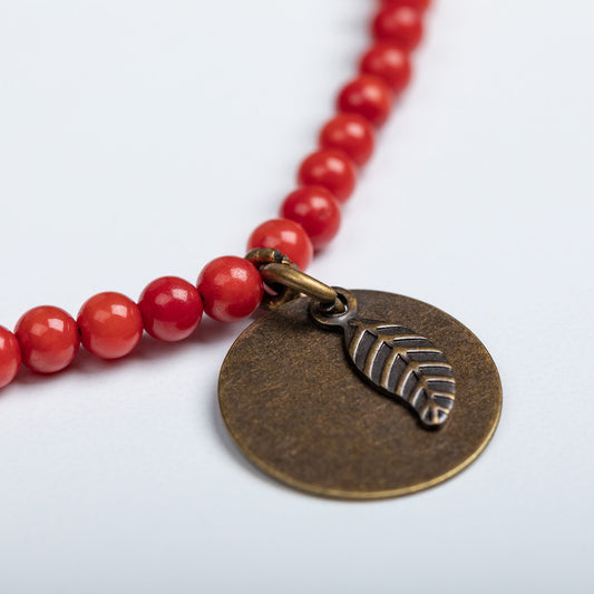Iraqi Leaf Charm Beaded NecklaceNecklaces - FashionTorqelo.com