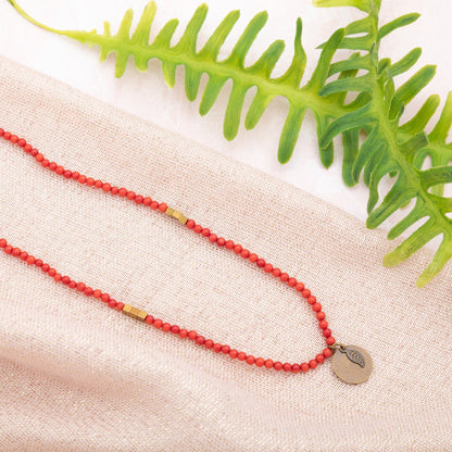 Iraqi Leaf Charm Beaded NecklaceNecklaces - FashionTorqelo.com