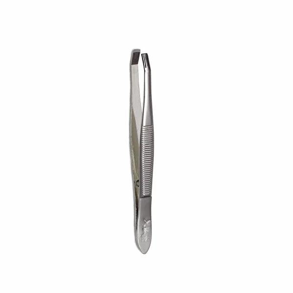 Nascita Chrome Slanted Tip Tweezers for Precision Grooming - High-Quality, Durable, and Easy to Clean by Beauty Care Bag