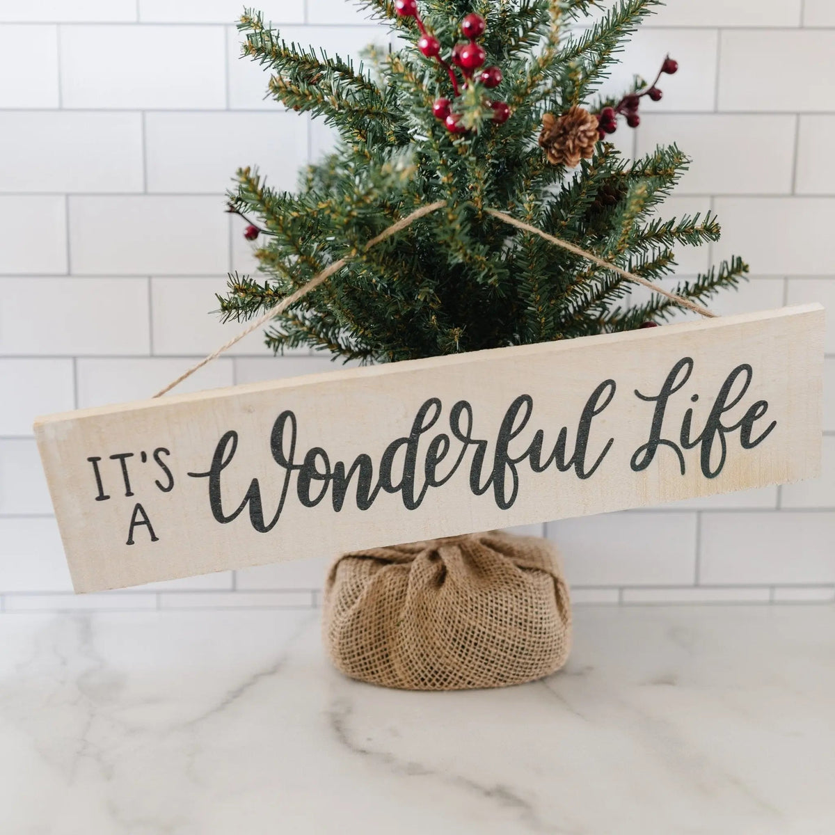 It's a Wonderful Life Christmas Decor, Rustic Barnwood Wood Sign, Christmas Wall Decor, Christmas Sign by Joyful Moose