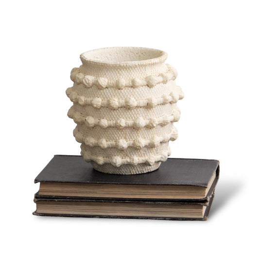 Ivory Textured Knot Cement Vase by Rust & Cinder